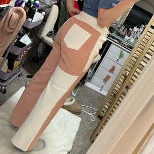 VALENTINES Pink Patchwork Jeans/pants